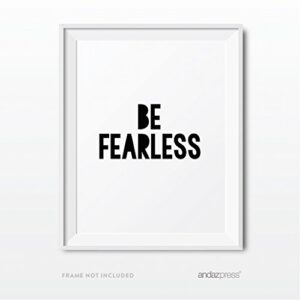 Andaz Press Unframed Nursery Kids Room Wall Art, Modern Black and White, Be Brilliant, Be Fearless, 8.5x11-inch Print Poster Signs Gift, 2-Pack, Christmas, 1st Birthday Gifts