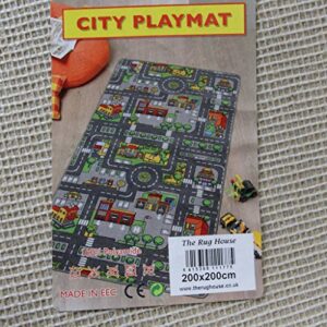 The Rug House Children's Play Village Mat Town City Roads Rug, 140cmx200cm (4ft7"x6ft7")