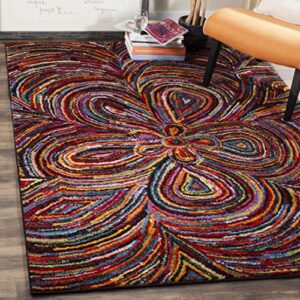 safavieh aruba collection 4′ x 6′ multi arb503m boho abstract flower area rug
