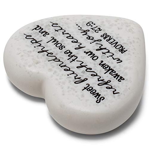 Lighthouse Christian Products Friendships are Sweet Scripture Heart 2.25 x 2.25 Cast Stone Plaque