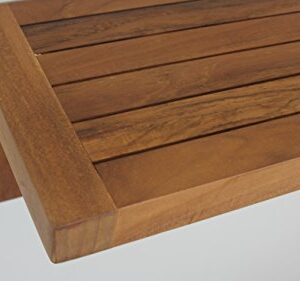 AquaTeak The Original 24" Moa Teak Wall Shelf with Hooks