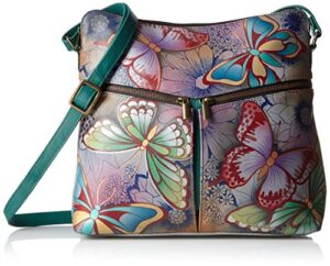 anna by anuschka womens 8202 shoulder handbag, bpd-butterfly paradise, one size us