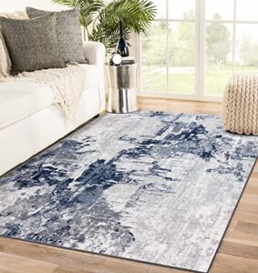 luxe weavers abstract area rug, 106 blue 5×7