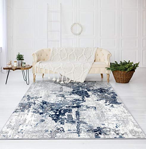 LUXE WEAVERS Abstract Area Rug, 106 Blue 5x7