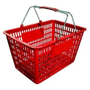 fma omcan plastic shopping basket (red)