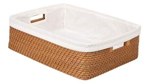kouboo 1060054 laguna liner, honey-brown rattan shelf basket