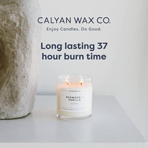 Evergreen & Eucalyptus Scented Candle, Soy Wax Candles for The Home Scented with Phthalate Free Oils, 3.5 x 3 inch, 8.8 oz, 37 Hour Burn Time Fall Candles & Home Decor in Glass Jar - Calyan Wax