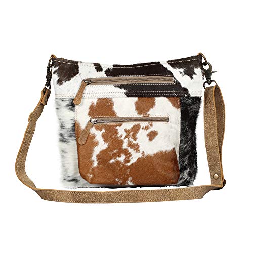 Myra Bag Double Zipper Two-Tone Cowhide Shoulder Bag S-1290