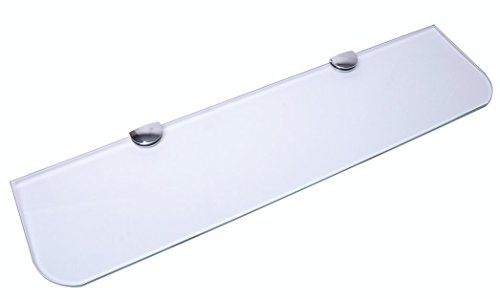 BSM Marketing 600mm (24 inches) by 150mm (6 inches) Glass Shelf for Bathroom, Kitchen Bedroom