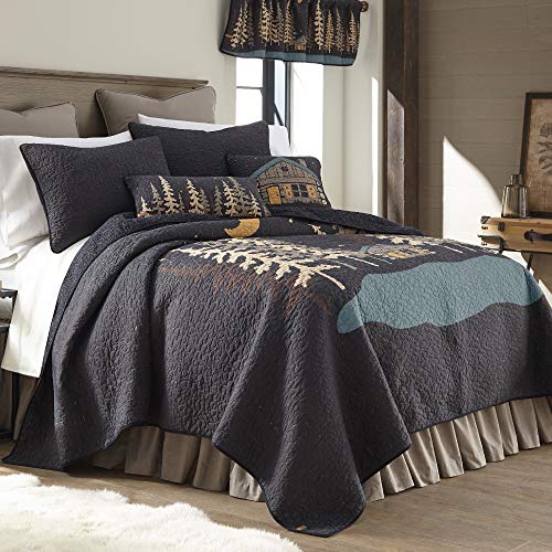 Donna Sharp Throw Blanket - Moonlit Cabin Cotton Lodge Decorative Throw Blanket with Forest Pattern