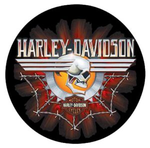 harley-davidson gearhead skull tin metal sign 14 inch round 2010471