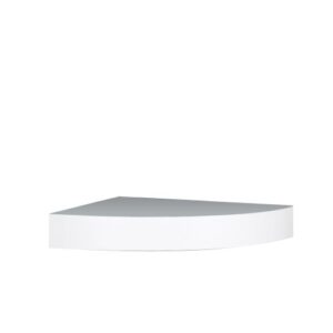 inplace shelving 0191806 11.8-inch wide floating corner wall shelf, white