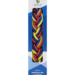 Havdalah Candle Handcrafted Havdala Candle (Multi Color Red/White/Blue, 2-Pack)