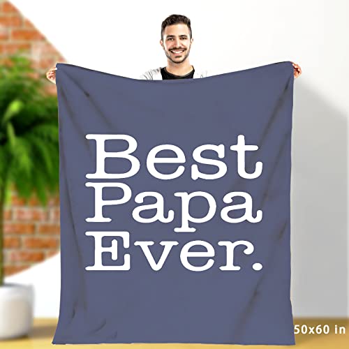 Carwayii Papa Blanket Gifts for Dad, Fleece Blanket Gifts for Father from Daughter, Son, Wife,Girlfriend, Flannel Throw Blanket Gift for Birthday, Fathers Day 50''X60''