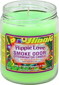 smoke odor exterminator 13oz jar candle, hippie love, 13 oz, 13 ounce