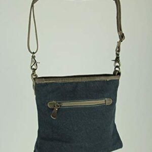 Myra Bag Navy Kilim Upcycled Canvas Shoulder Bag S-1320