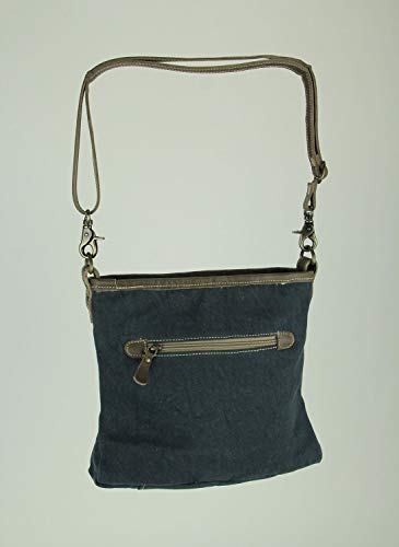 Myra Bag Navy Kilim Upcycled Canvas Shoulder Bag S-1320