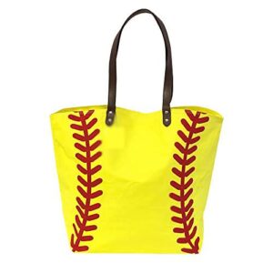 Cocomo Soul Softball Canvas Tote Bag Handbag Large Sports 20 x 17 Inches