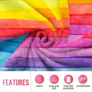 Levens Rainbow Blanket Colorful Soft Warm Print Throw Blanket for Girl Women Kids Gift 50"x60"