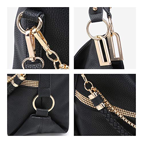 Dasein Women Purses Handbags Fashion Hobo Bags Vegan Leather Purse Ladies Handbag Casual Tote Rhinestone Satchel Shoulder Bag