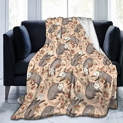 Befuddled Possums Flowers Micro Fleece Blanket Comfy Premium Flannel Fleece Blanket Comfortable Thermal Fleece Blankets Durable Pad Bed Cover Warm Sofa Blanket for All Season