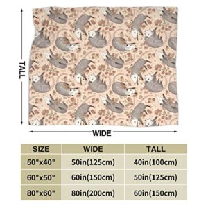 Befuddled Possums Flowers Micro Fleece Blanket Comfy Premium Flannel Fleece Blanket Comfortable Thermal Fleece Blankets Durable Pad Bed Cover Warm Sofa Blanket for All Season