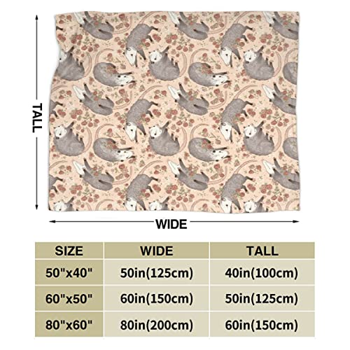 Befuddled Possums Flowers Micro Fleece Blanket Comfy Premium Flannel Fleece Blanket Comfortable Thermal Fleece Blankets Durable Pad Bed Cover Warm Sofa Blanket for All Season