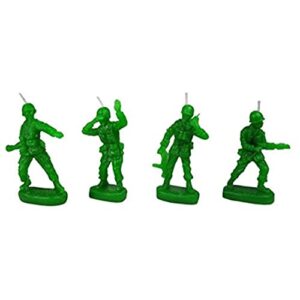 retro toy soldiers ‘army men’ military birthday candles (set of 4) – by nuop design