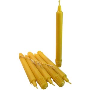 bcandle 100% beeswax colonial taper candles organic hand made – 8 inch tall, 7/8 inch diameter; (6)