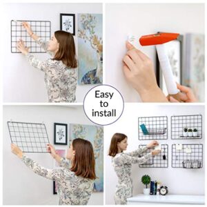 2 Pack Wire Wall Grid Panel | Photos & Pictures Display Grid Wall Panels | Black, Magnetic & Metal Grid | Wall Grid Organizer | Photo Grid | Grid Wire Board | Hanging Home, Office & Kitchen Decor