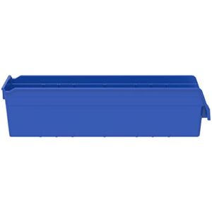 Akro-Mils 30094 Plastic Nesting ShelfMax Storage Bin Box, (24-Inch x 6-Inch x 6-Inch), Blue, (10-Pack)