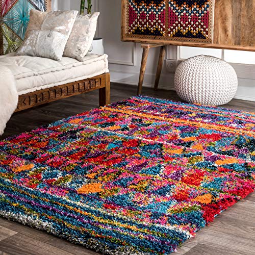 nuLOOM Leisha Moroccan Shag Area Rug, 5' 3" x 7' 6", Multi