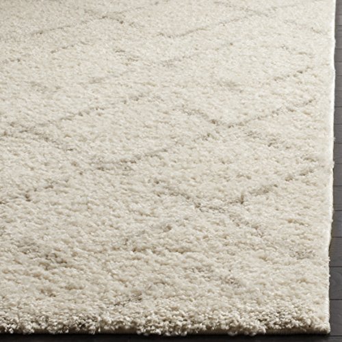 SAFAVIEH Arizona Shag Collection 8' x 10' Ivory/Beige ASG743A Moroccan Diamond Non-Shedding Living Room Bedroom Dining Room Entryway Plush 1.6-inch Thick Area Rug