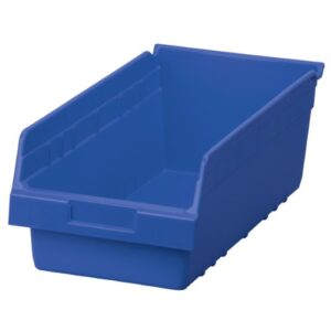 akro-mils 30088 plastic nesting shelfmax storage bin box, (18-inch x 8-inch x 6-inch), blue, (8-pack)