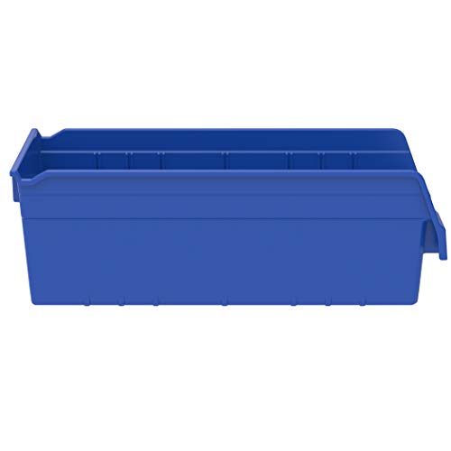 Akro-Mils 30088 Plastic Nesting ShelfMax Storage Bin Box, (18-Inch x 8-Inch x 6-Inch), Blue, (8-Pack)