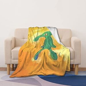 classic bold and brash travel blanket squidward soft lightweight fleece flannel throw blanket 80″x60″