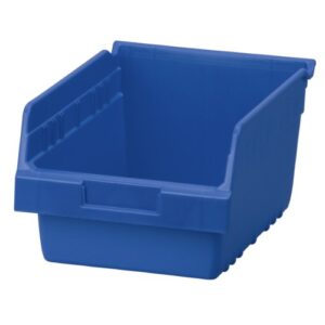 akro-mils 30080 plastic nesting shelfmax storage bin box, (12-inch x 8-inch x 6-inch), blue, (8-pack)