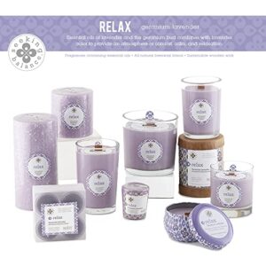 Root Candles Seeking Balance Wood Wick Spa Aromatherapy Candles, 6.5-Ounce, Relax: Geranium Lavender