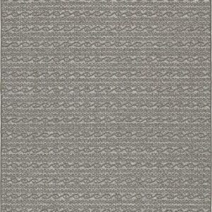 Unique Loom Modern Collection Distressed, Stripes, Helix, Vintage, Indoor and Outdoor Area Rug, 6 ft x 9 ft, Gray/Light Gray