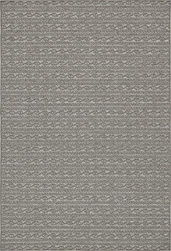 Unique Loom Modern Collection Distressed, Stripes, Helix, Vintage, Indoor and Outdoor Area Rug, 6 ft x 9 ft, Gray/Light Gray