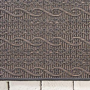 Unique Loom Modern Collection Distressed, Stripes, Helix, Vintage, Indoor and Outdoor Area Rug, 6 ft x 9 ft, Gray/Light Gray