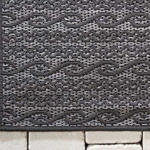 Unique Loom Modern Collection Distressed, Stripes, Helix, Vintage, Indoor and Outdoor Area Rug, 6 ft x 9 ft, Gray/Light Gray