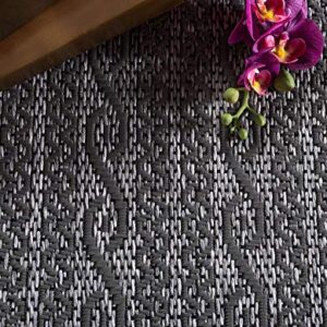 Unique Loom Modern Collection Distressed, Stripes, Helix, Vintage, Indoor and Outdoor Area Rug, 6 ft x 9 ft, Gray/Light Gray