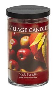 village candle apple pumpkin large tumbler jar candle,19 oz, traditions collections, red, 106024040