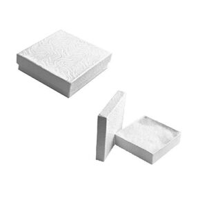rj displays-20 pack cotton filled swirl white color jewelry gift and retail boxes 3 x 3 x 1 inch size