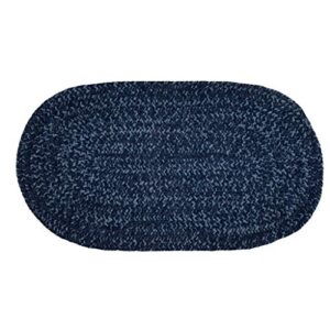 better trends chenille tweed braid collection is durable and stain resistant reversible indoor area utility rug 100% polyester in vibrant colors, 22″ x 40″ oval, navy & smoke blue