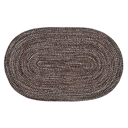 Better Trends Chenille Tweed Braid Collection is Durable and Stain Resistant Reversible Indoor Area Utility Rug 100% Polyester in Vibrant Colors, 22" x 40" Oval, Navy & Smoke Blue