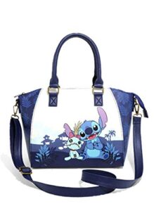 loungefly disney lilo & stitch dark blue satchel bag