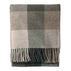 pendleton, eco-wise washable wool throw with fringe, juniper/fawn