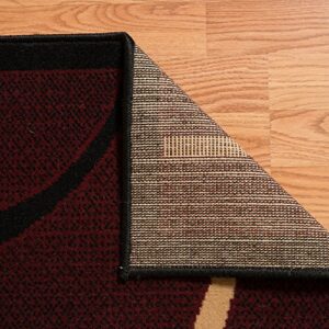 United Weavers Dallas Bangles Accent Rug – Burgundy, 5x8, Modern Indoor Rug with Scrollwork Pattern and Jute Backing